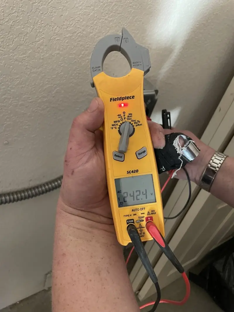 Voltage testing with clamp meter during Generator Installation in Allegheny